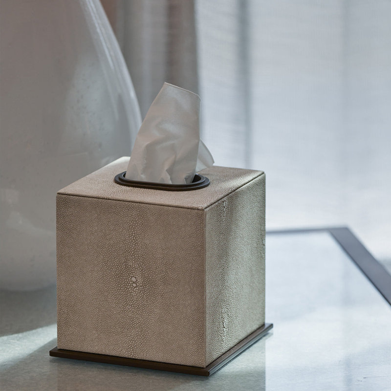 Tissue Box Cover, Cream/Brown