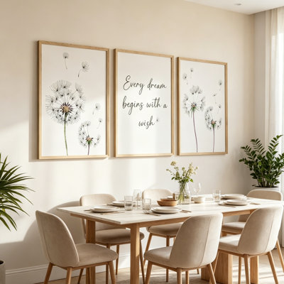 3 Piece No Frame Print Set on Canvas