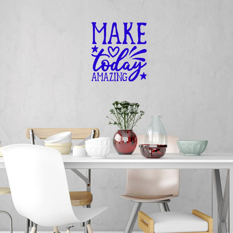 Adhésif décoratif «Make Today Amazing Inspirational», H 13 po x l 12 po, Bleu