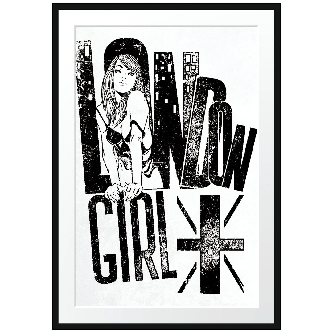 Gerahmtes Poster London-Girl Light