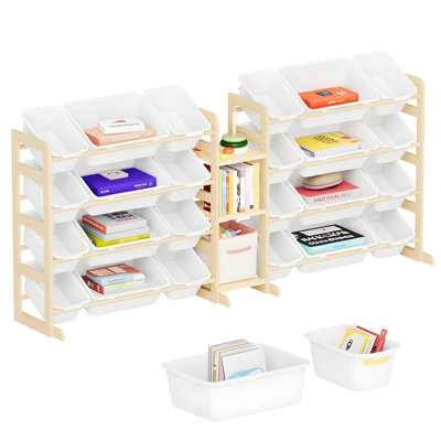 Large Storage Organizer with 24 Bins & 3 Shelves – Multi-Purpose Shelf and Bin Storage Rack for Bedroom, Living Room & Home Décor by Tooloton