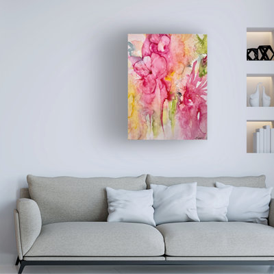 Wrapped Canvas Wall Art - Amy Tieman 'Petals in Paradise' Wall Art for Living Room, Bedroom, or Office Décor  - 35x47