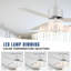 Ventilateur de plafond standard à DEL à 3 pales de 48 po avec télécommande et ensemble d'éclairage inclus Sanaia