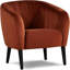 Fauteuil d'appoint moderne orange brûlé avec motif en tonneau et capitonnage