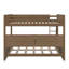 Lit double superposé au-dessus de grand lit double avec armoires de rangement et ports USB-114344357