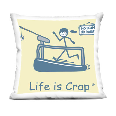 Stupell Industries No Pain or Donut Design by LIC Throw Pillow