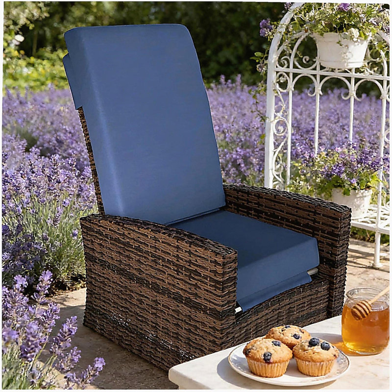 Fauteuil inclinable pivotant en osier, Dark Blue