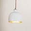 Luminaire suspendu en céramique Bianca (blanc brillant et or)