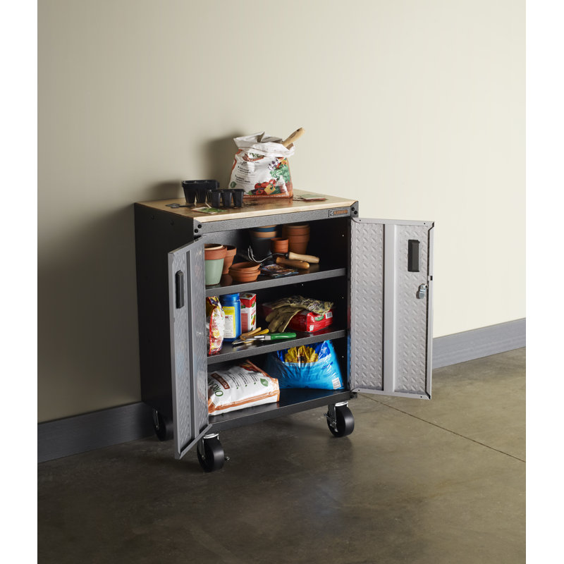 Ready-To-Assemble Full-Door Modular Gearbox, Hammered Granit/Silver Tread