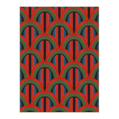 Machine Washable Sun Collection Green Red Abstract Patterned Woven Base Modern Decorative Area Rug