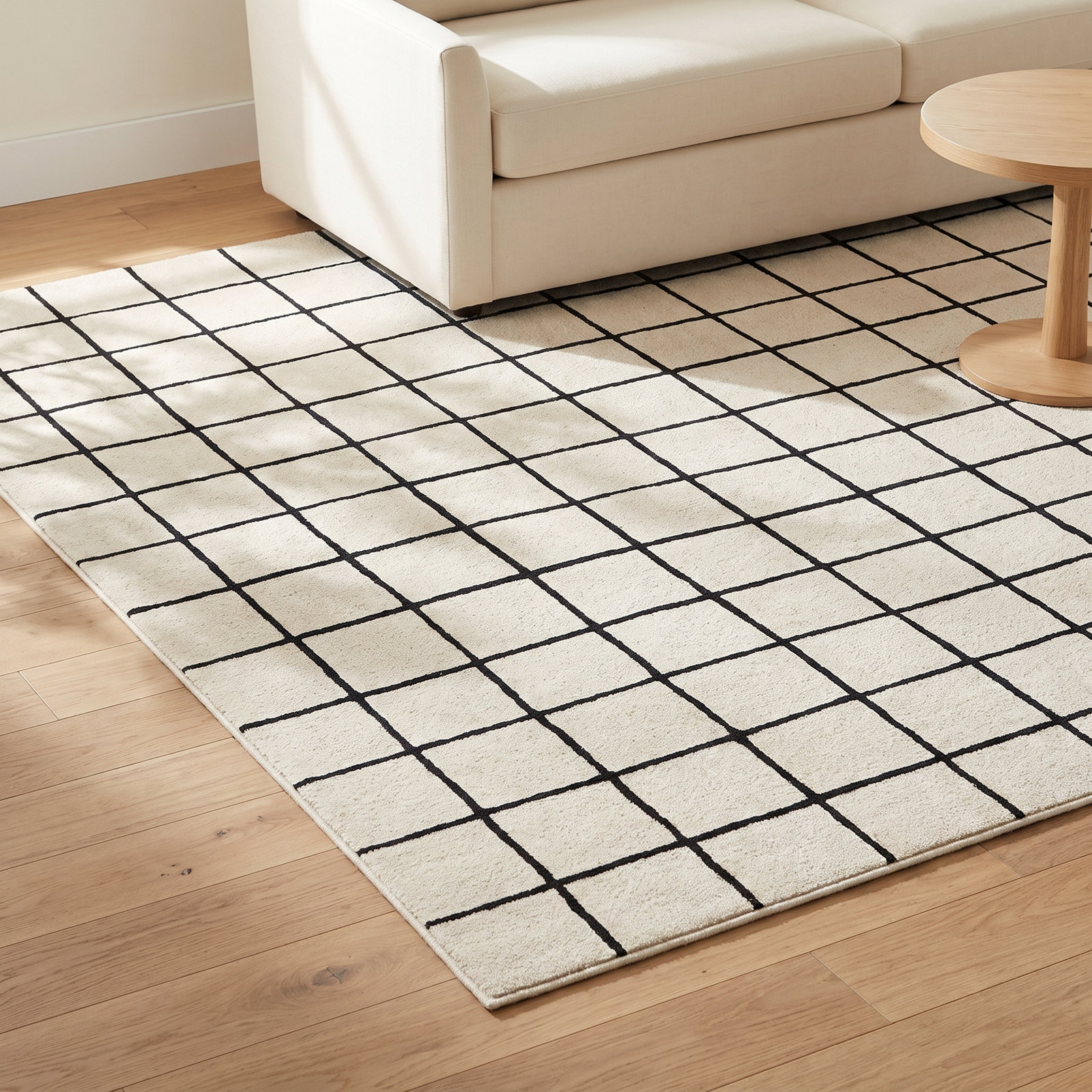 Montara Ivory Hand-Tufted Geometric Wool Rug, Rectangle 9' x 12'