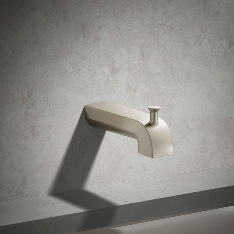 Pitch Wall-Mount Diverter Bath Spout, Brushed Nickel