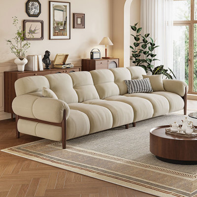 Coussin modulaire beige en polyester