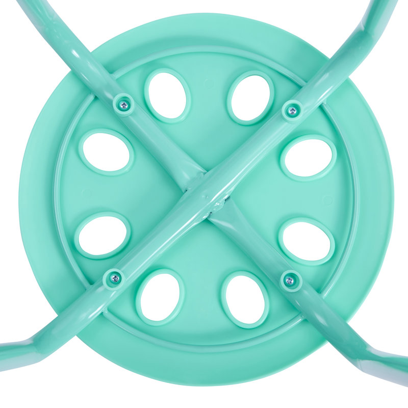 Ensemble de 6 tabourets d'appoint empilables en métal vert, Vert