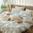 MooMee Striped Duvet Cover Set 100% Washed Cotton Linen Like Textured-118026350-111721004