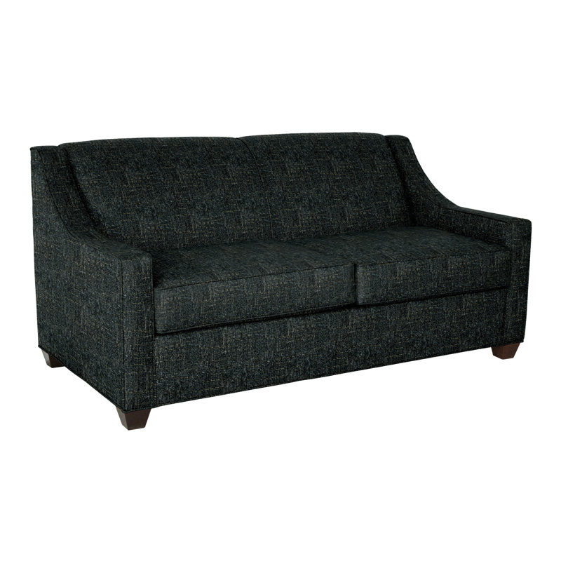 Phillips 68" Recessed Arm Sofa Bed with Reversible Cushions, Fluff Lapis, Empire Mahogany, Innerspring