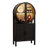  Rounded Wine Bar Cabinet With Led Lights, 65" Tall Storage Cabinet With Glass Doors & Shelves, Modern Liquor Coffee Bar Cabinet With Human Body Sensor For Kitchen, Living Room, Black