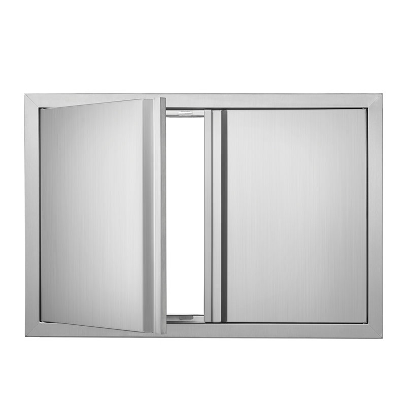 Premium Stainless Steel BBQ Access Door - Double Swing Outdoor Kitchen Cabinet Insert with Flush Mount Design