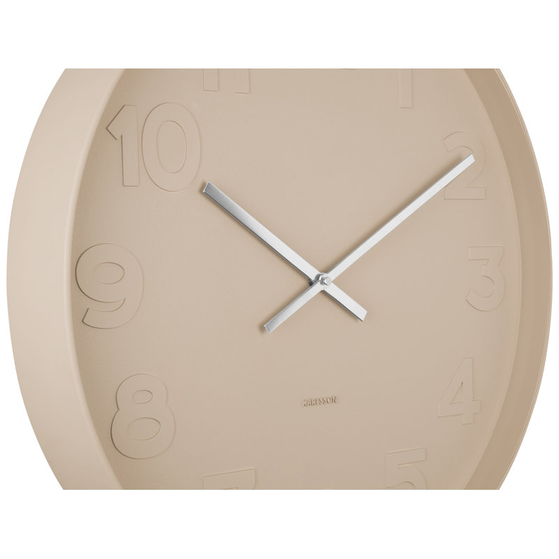 Wall Clock, 37.5cm H x 37.5cm W x 6cm D, Sand Brown