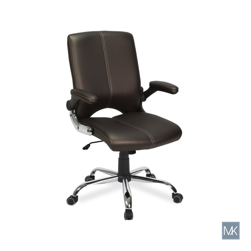 Fauteuil de conférence ergonomique en similicuir, Brun foncé