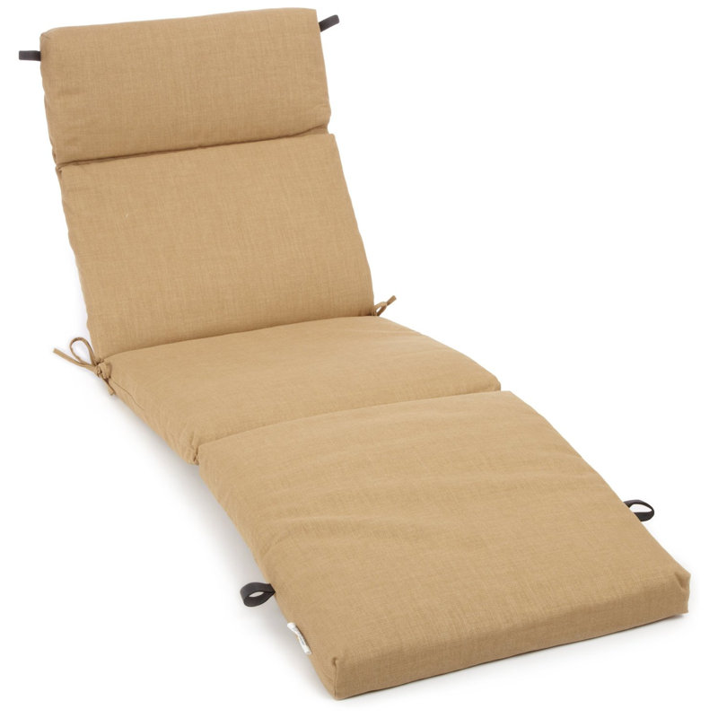 Outdoor 3'' Chaise Lounge Seat / Back Cushion, Wheat
