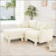 Canapé modulaire en tissu 2 places avec accoudoirs en forme de coquille, repose-pieds amovible et pieds enveloppés de tissu Boucle-2005909476