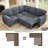 L-Shaped Sectional Sofa Bed with Pull-Out Bed & Storage, 5-Seat Sleeper Couch with USB Charging, Convertible Design for Living Room, Apartment, Corduroy Fabric,-1413803665
