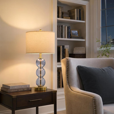 25" Glass Table Lamps Set of 2