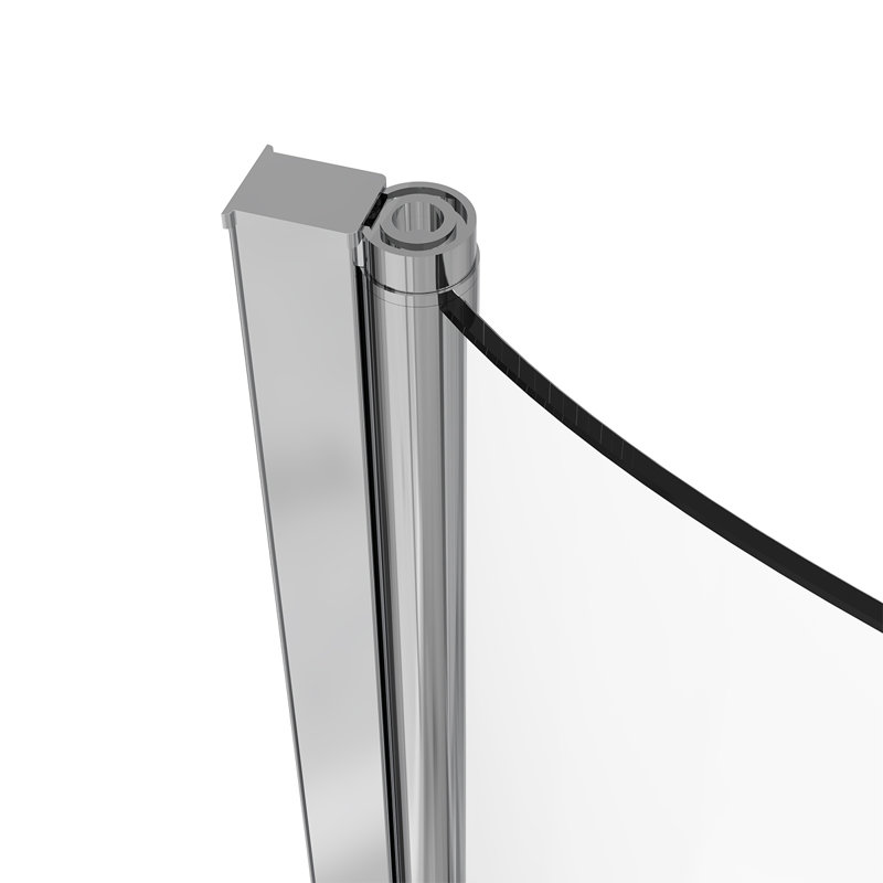 Bruyere 1400mm H P Shape Bath Screen with Clear Glass, Chrome