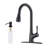 Single Handle High Arc Matte Black Pull Out Kitchen Faucet -111112315