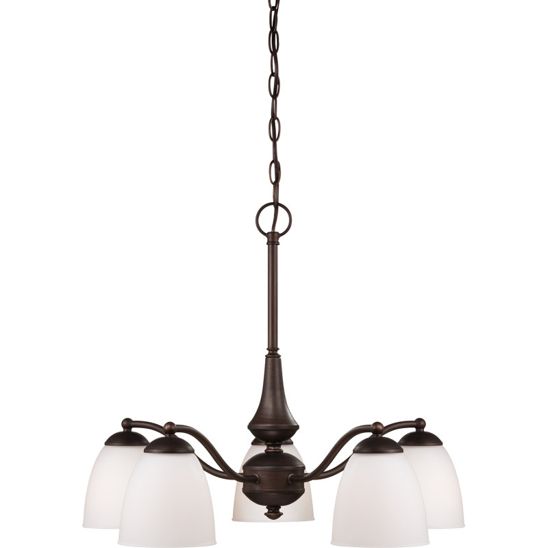 Minidoka 5 - Light Dimmable Classic / Traditional Chandelier, Prairie Bronze, A19