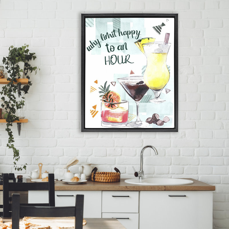 Cadre flottant «Pourquoi limiter à une heure», design par Femvisionary, H 31 po x l 25 po, Cadre flottant noir de jais