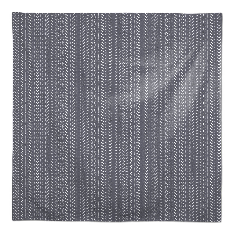 Harihar Geometric Square Tablecloth, Dark Gray