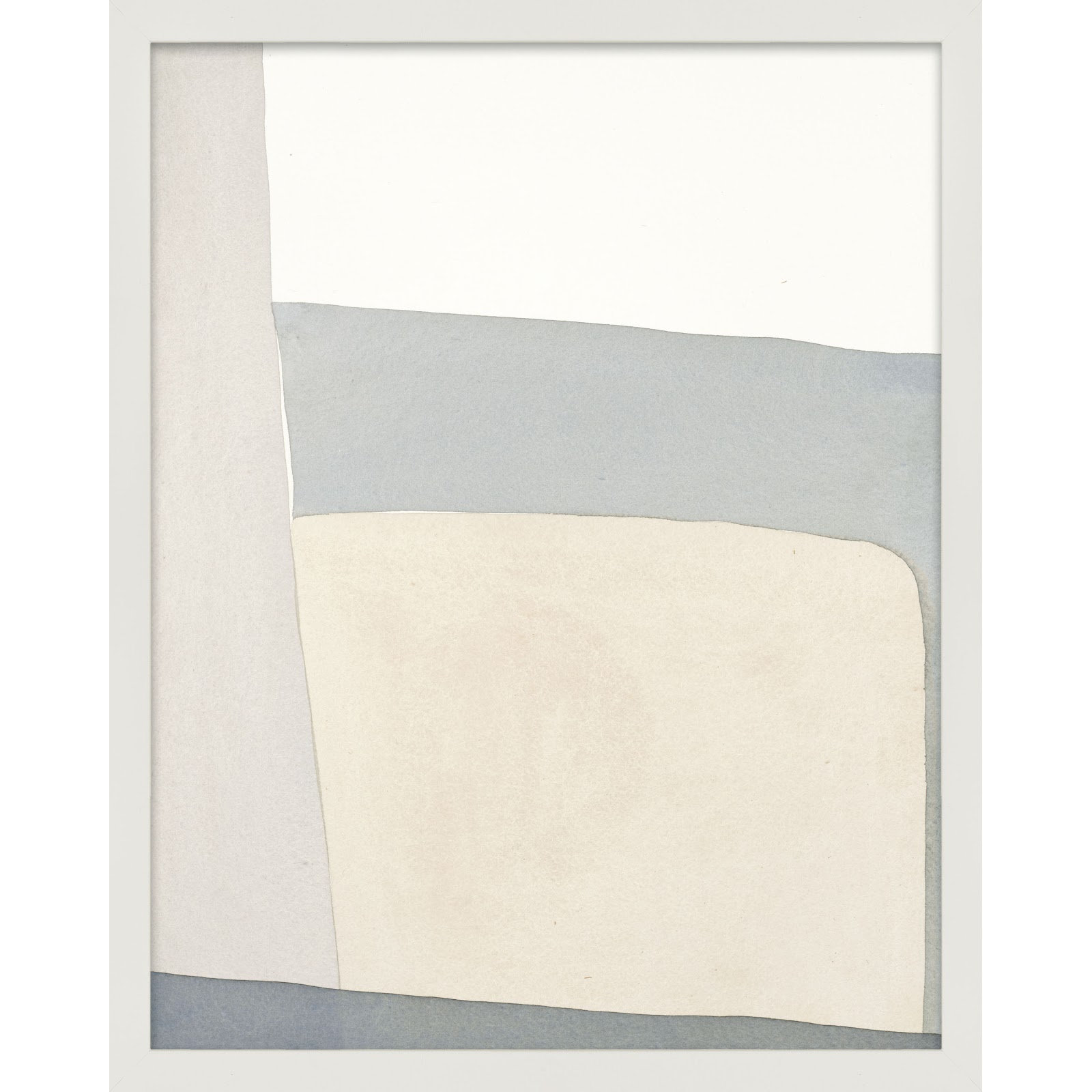 Simple Grey by Julia Balfour, White Framed Paper, 50" H x 40" W x 1.25" D