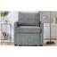 Canapé-lit rembourré convertible, canapé-lit escamotable de 31,5 po avec dossier réglable à 5 positions, poches latérales et panier de rangement, chaise-lit pliable, méridienne de salon, appartement, gris