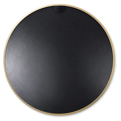 Miroir rond doré de 24 po pour mur de salle de bain - verre de 4 mm de hauteur, cadre rouillé, suspension facile, film incassable, crochets renforcés en aluminium brossé du guide d'installation, manuel inclus