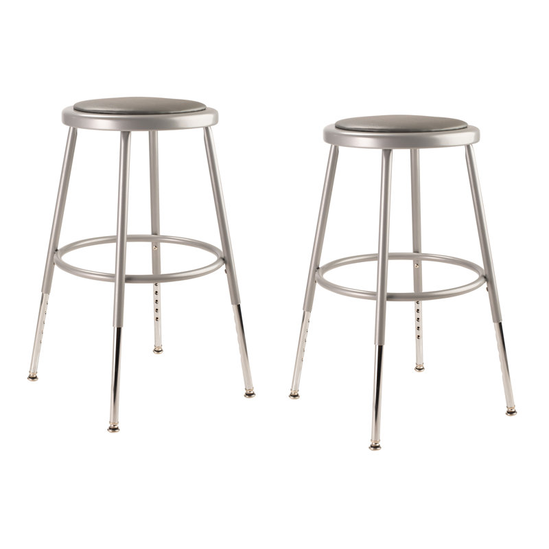 Tabouret de laboratoire à hauteur ajustable, gris, 25" - 33"