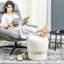 Repose-pieds rond avec repose-pieds en tissu polaire
