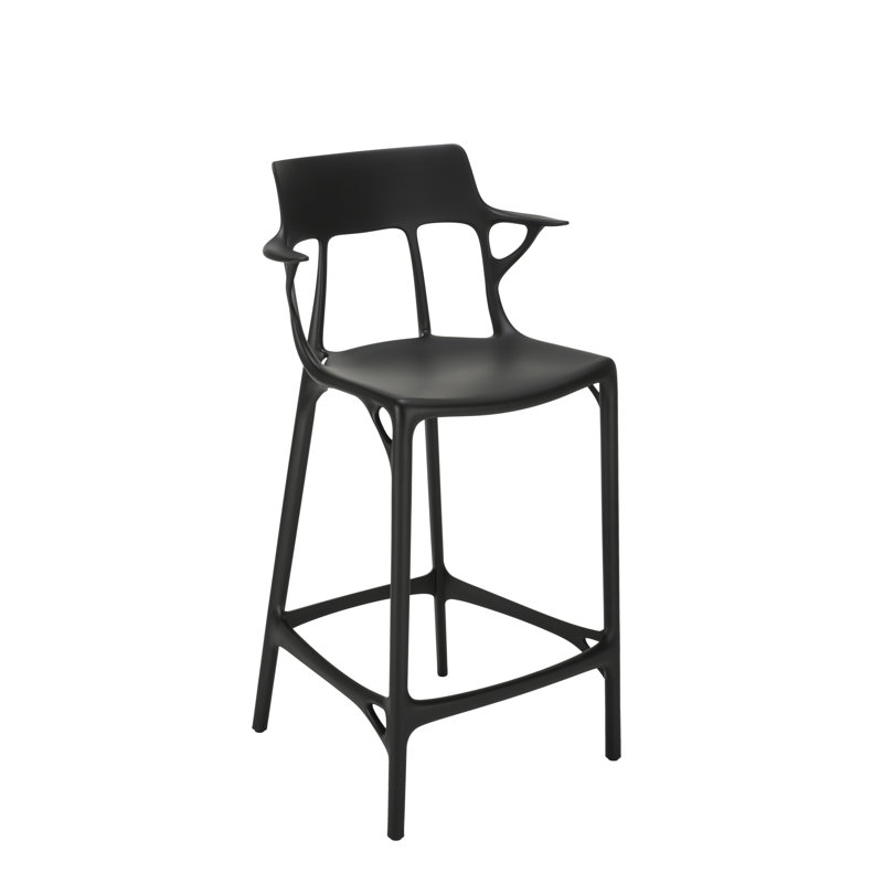 A.I. Tabouret recyclé, Noir, Comptoir
