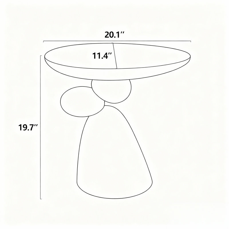 Table de bout Lucky Stone, Noir