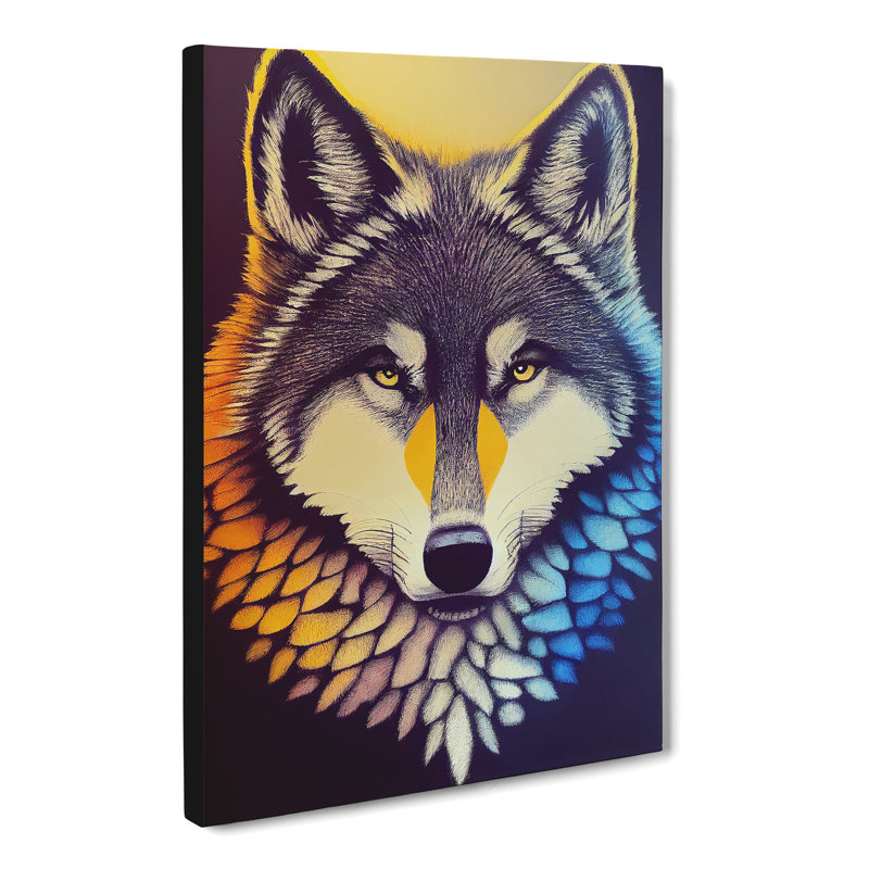 CAN-V0523-2916X Wolf Painted - Wrapped Canvas Print, 76cm H x 50cm W x 3cm D