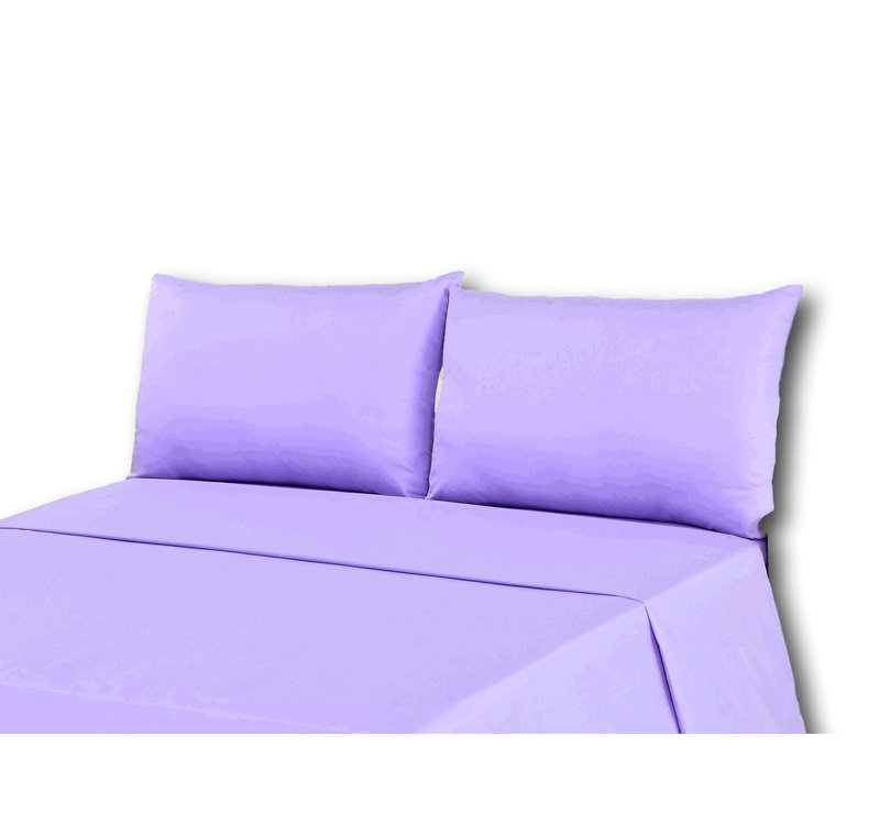 Tache 100% Cotton Jersey Knit Flat Sheet, Full, Light Purple