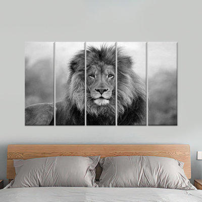 «Wild Animal», reproduction d'art sur toile, lion majestueux, toile tendue 5P