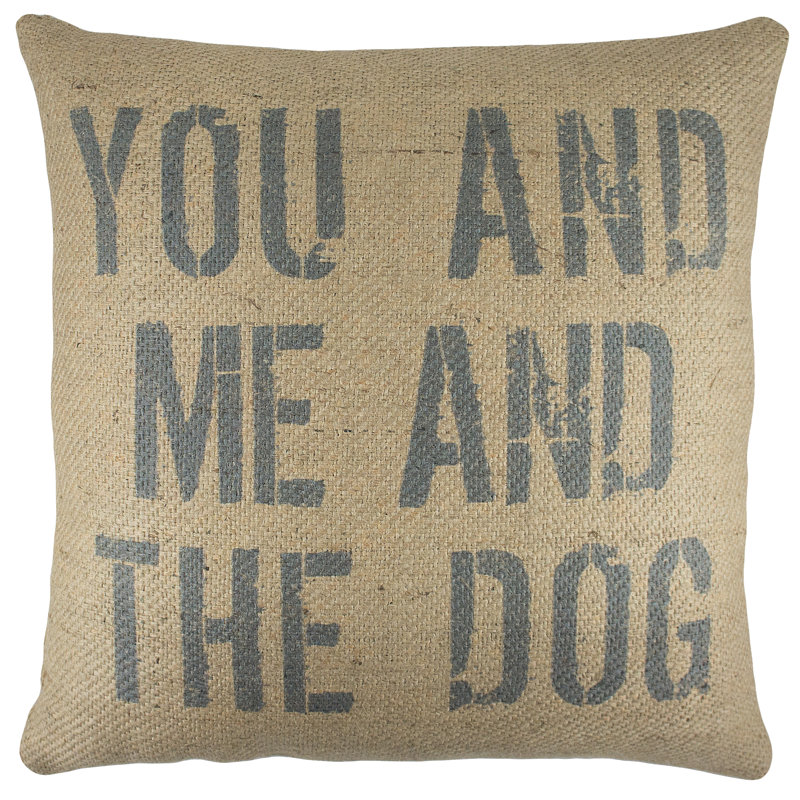 You And Me And The Dog Cotton Reversible Throw Pillow, Blue