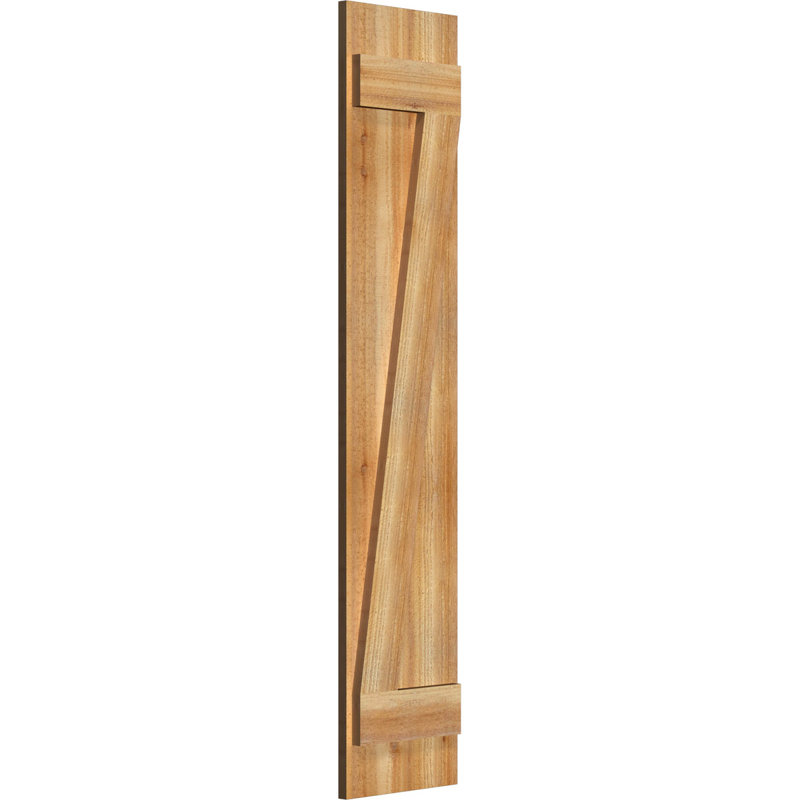 TimberCraft 5 3/8" Boards Joined Board-n-Batten Shutters w/Z-Bar, Western Red Cedar (Per Pair), 10 3/4", 52"