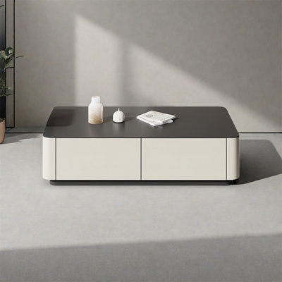 Modern rectangular rock plate coffee table