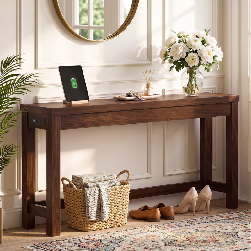 Console 63 pouces, Noyer, Noyer