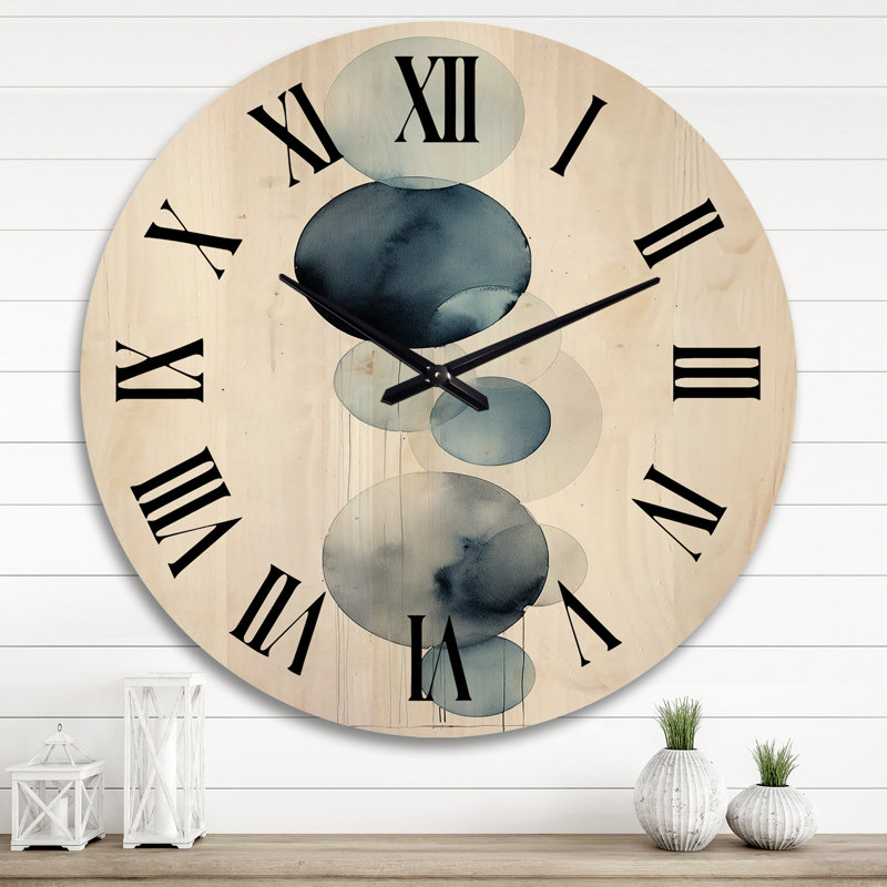 Horloge murale circulaire en bois, Très grand
