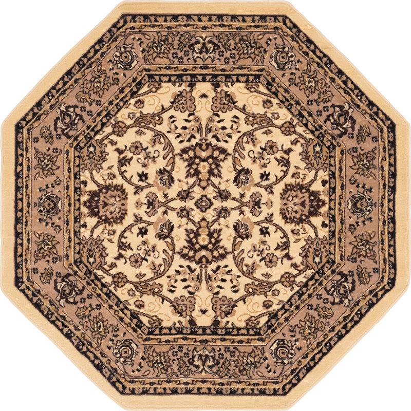 Bhatari Indoor Rug, Octagon 5'3" x 5'3", Ivory