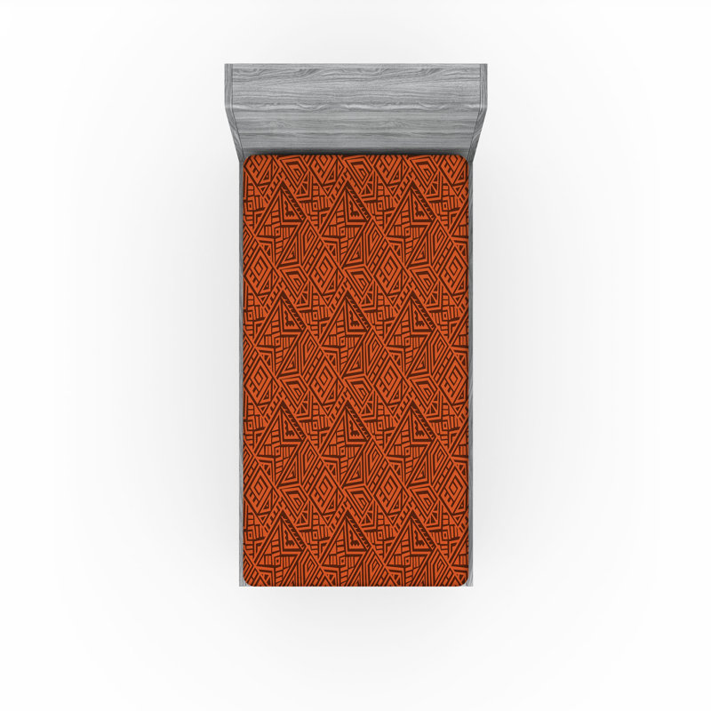 Ensemble de 2 draps-housses Ambesonne, Drap-housse de taille simple, Orange foncé, orange / Sud-ouest